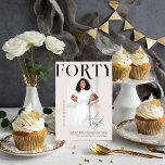 Modernes, stilvolles Magazin | 40. Geburtstag Foto Einladung<br><div class="desc">Diese "40" Geburtstagseinladung ist so gestaltet, dass sie wie ein stilvolles Titelbild eines Magazins aussieht. Kann für jedes Alter und jede Farbe angepasst werden. Feiern Sie Ihre nächste Sonnenbummel mit den herzlichen und einfachen Einladungen zum Geburtstag - wählen Sie die Fotos aus, die Sie zeigen möchten und fügen Sie alle...</div>