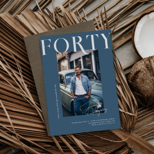 Modernes, stilvolles Magazin | 40. Geburtstag Foto Einladung