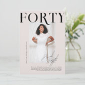 Modernes, stilvolles Magazin | 40. Geburtstag Foto Einladung (Stehend Vorderseite)