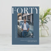 Modernes, stilvolles Magazin | 40. Geburtstag Foto Einladung (Stehend Vorderseite)