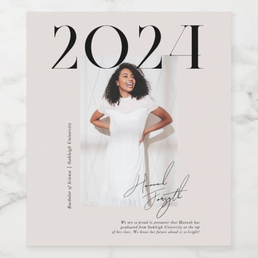 Modernes, stilvolles Magazin | ABSCHLUSS FOTO Weinetikett (Einzelnes Label)