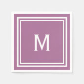 Modernes, stilvolles Mauve Custom Monogram Serviette (Vorderseite)