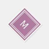 Modernes, stilvolles Mauve Custom Monogram Serviette (Ecke)