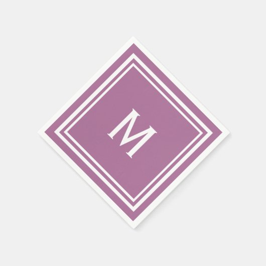 Modernes, stilvolles Mauve Custom Monogram Serviette (Ecke)