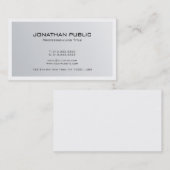 Modernes, stilvolles Minimal Design Trendy Silver Visitenkarte (Vorne/Hinten)