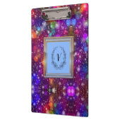 Modernes, stilvolles Mongram Muster WinterParty Klemmbrett (Links)