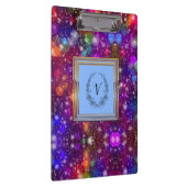 Modernes, stilvolles Mongram Muster WinterParty Klemmbrett (Rechts)