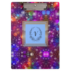 Modernes, stilvolles Mongram Muster WinterParty Klemmbrett