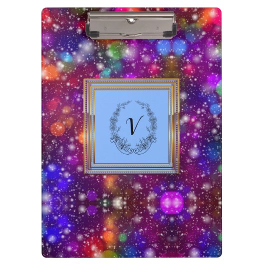 Modernes, stilvolles Mongram Muster WinterParty Klemmbrett (Vorderseite)