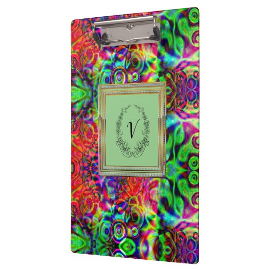 Modernes, stilvolles Mongram Muster WinterParty Klemmbrett (Links)