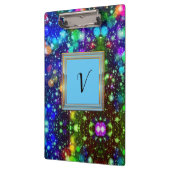 Modernes, stilvolles Mongram Muster WinterParty Klemmbrett (Links)