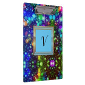 Modernes, stilvolles Mongram Muster WinterParty Klemmbrett (Rechts)