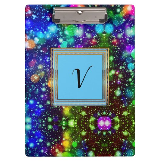 Modernes, stilvolles Mongram Muster WinterParty Klemmbrett (Vorderseite)