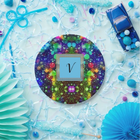 Modernes, stilvolles Mongram Muster WinterParty Pappteller (Party)