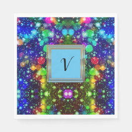 Modernes, stilvolles Mongram Muster WinterParty Serviette