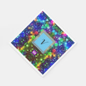 Modernes, stilvolles Mongram Muster WinterParty Serviette (Ecke)