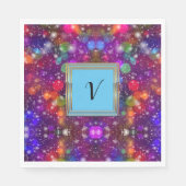 Modernes, stilvolles Mongram Muster WinterParty Serviette (Vorderseite)