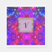 Modernes, stilvolles Mongram Muster WinterParty Serviette (Vorderseite)