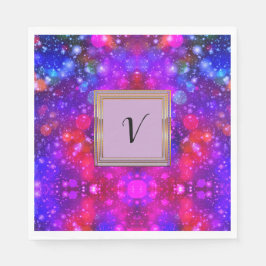 Modernes, stilvolles Mongram Muster WinterParty Serviette