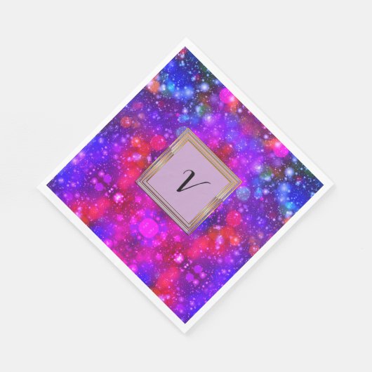 Modernes, stilvolles Mongram Muster WinterParty Serviette (Ecke)