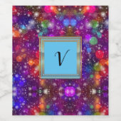 Modernes, stilvolles Mongram Muster WinterParty Weinetikett (Einzelnes Label)