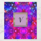 Modernes, stilvolles Mongram Muster WinterParty Weinetikett (Einzelnes Label)