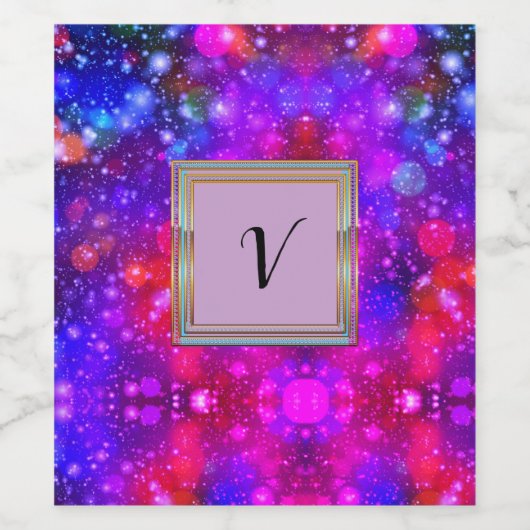 Modernes, stilvolles Mongram Muster WinterParty Weinetikett (Einzelnes Label)