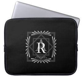 Modernes, stilvolles Monogram Black Laptopschutzhülle