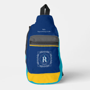 Modernes, stilvolles Monogram Blue Crossbody Bag