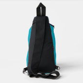 Modernes, stilvolles Monogram Blue Crossbody Bag (Rückseite)