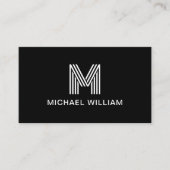 Modernes, stilvolles Monogram Simple Sleek Black Visitenkarte (Vorderseite)