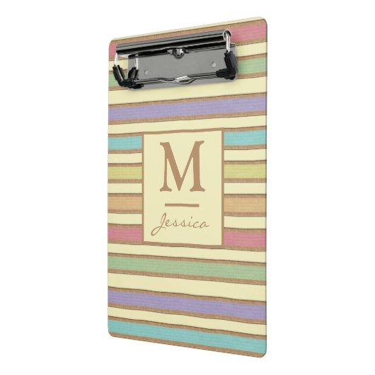 Modernes, stilvolles Monogramm aus pastelfarbenem  Mini Klemmbrett (Gewinkelt2)