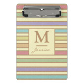 Modernes, stilvolles Monogramm aus pastelfarbenem  Mini Klemmbrett (Vorderseite)