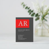 Modernes, stilvolles Monogramm Elegant Schlicht Gr Visitenkarte (Stehend Vorderseite)