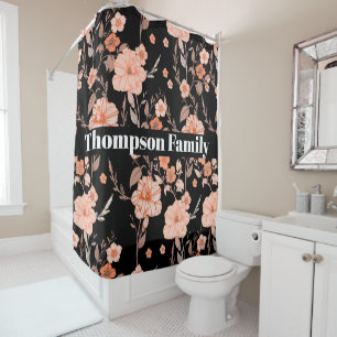 Modernes, stilvolles Monogramm l Floral pattern l Duschvorhang