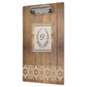 Modernes, stilvolles Monogramm Muster Vintages Hol Klemmbrett (Links)