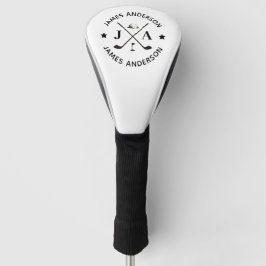 Modernes, stilvolles Monogramm und Name Personalis Golf Headcover