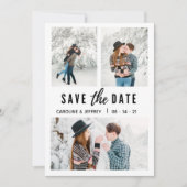 modernes, stilvolles Multi-Foto Save the Date (Vorderseite)