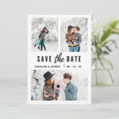 modernes, stilvolles Multi-Foto Save the Date (Stehend Vorderseite)