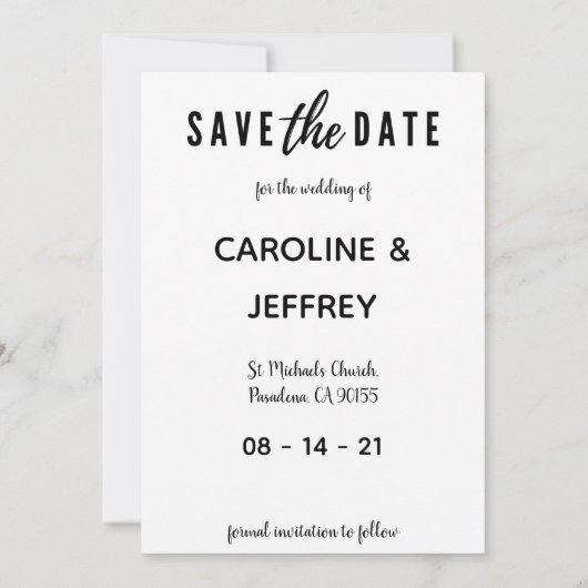 modernes, stilvolles Multi-Foto Save the Date (Rückseite)