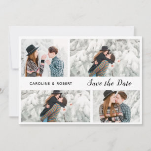 modernes, stilvolles Multi-Foto-Save the Date Feiertagskarte