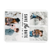 modernes, stilvolles Multi-Foto Save the Date Magnet (Horizontal)