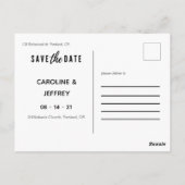 modernes, stilvolles Multi-Foto Save the Date Postkarte (Rückseite)