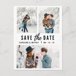 modernes, stilvolles Multi-Foto Save the Date Postkarte