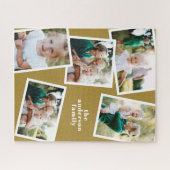 Modernes, stilvolles MultiFoto-Zuhause-Senf Puzzle (Horizontal)