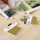 Modernes, stilvolles MultiFoto-Zuhause-Senf Puzzle (Seite)