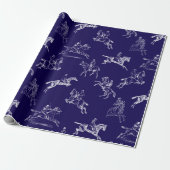 Modernes, stilvolles Navy Blue Horseback Riding To Geschenkpapier (Ungerollt)