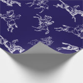 Modernes, stilvolles Navy Blue Horseback Riding To Geschenkpapier (Ecke)