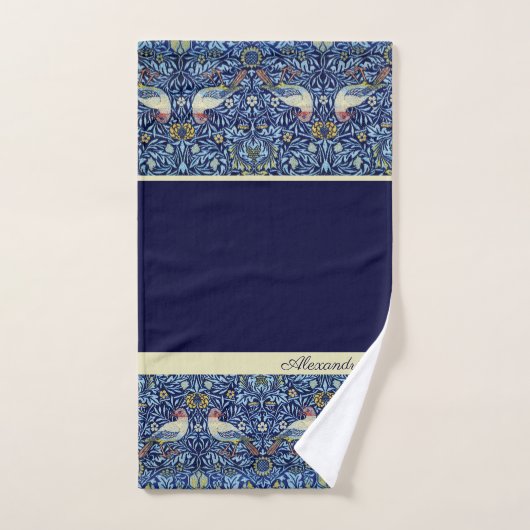 Modernes, stilvolles Navy Blue und White Monogram  Badhandtuch Set (Handtuch)