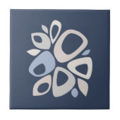 Modernes, stilvolles Navy Ice Blue Gray Abstrakt Fliese (Vorderseite)